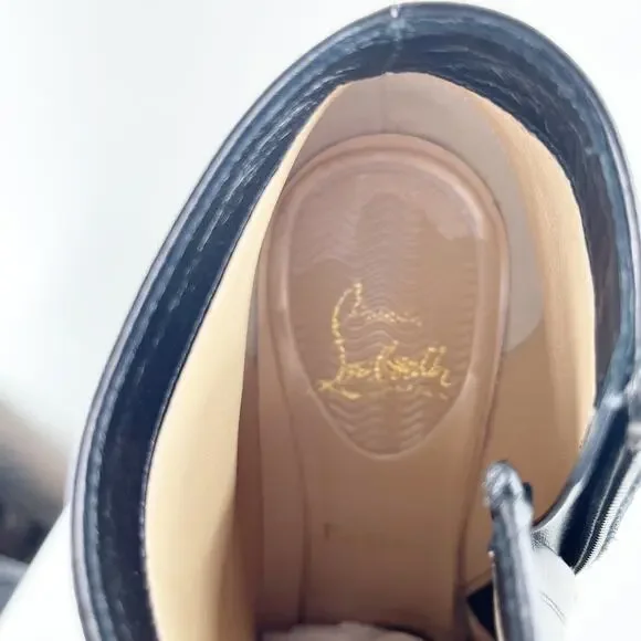 Christian Louboutin Eleonor 85 Leather Ankle Boots Booties Black 39 - Picture 12 of 12